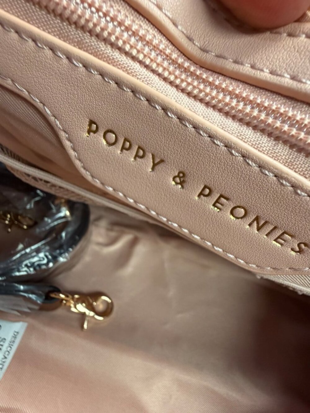 Poppy & Peonies Effortless Cognac Vegan Leather Satchel Bag NWT - Picture 5 of 11